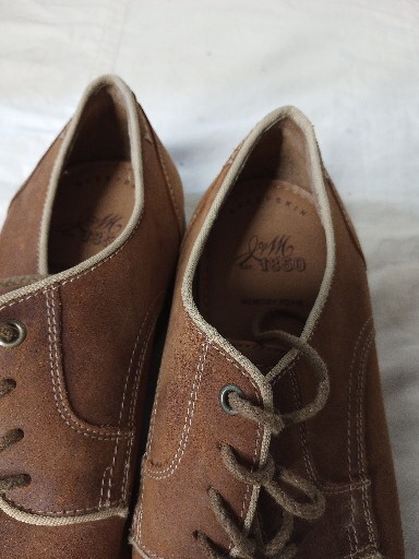 J&M 1850 Howell 25-2266 Brown Sheepskin Crepe Oxford Mens US 10M