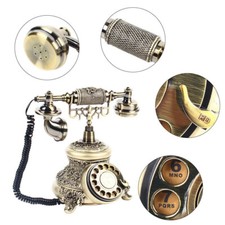 Brass Handset Phone Handheld Telephone Rotary Dial Vintage Home D&eacute;cor US Antique