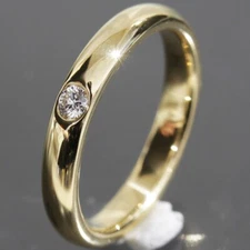 Harry Winston 1P Diamond Ring Wedding US3.75 K18YG Yellow Gold E1760