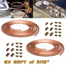 Copper Nickel Brake Line Tubing 2x 316 Od 25ft Coil Roll Brake Line Fitting Kit