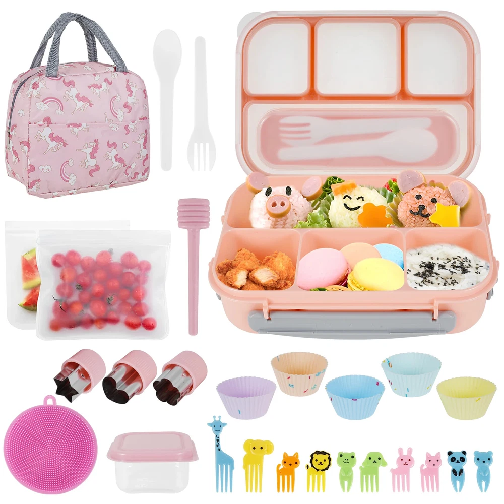 27Pcs Bento Lunch Box Kit 1300Ml Lunch Food Container Bento Box With Storage Bag