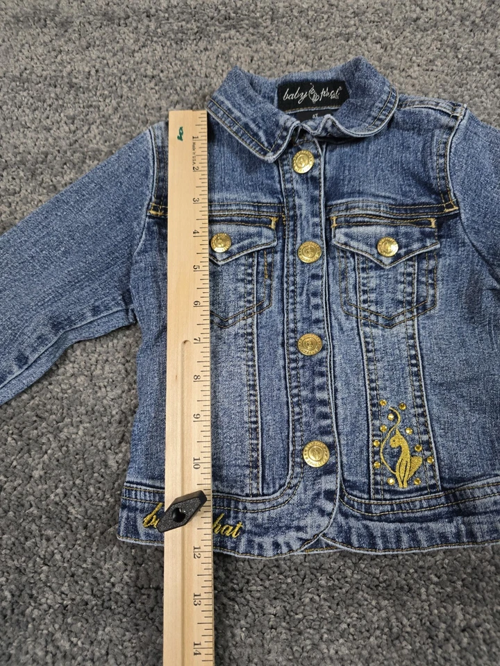 Chaqueta Jean Baby Phat Niñas 4T Azul Dorado Hip Hop Street Wear Y2K Foto 3 de 4