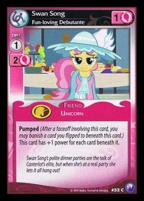 My Little Pony Canterlot Nights Swan Song, Fun-loving Debutante -52-C-x3 MLP CCG