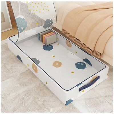 9x Unterbett Große Aufbewahrungsbox Organizer Faltbar PVC für Kleidung Schuhe Bettwäsche