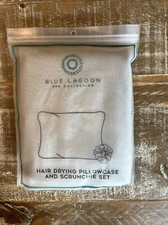 Blue Lagoon Spa Collection Hair Drying Pillowcase & Scrunchie Set 20" x30" Gray