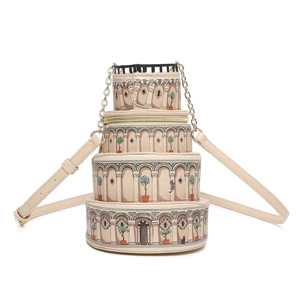 Vendula London Viva Italia Leaning Tower Crossbody Bag Novelty Bag