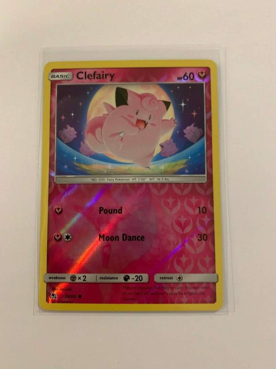 Clefairy 39/68 Hidden Fates Reverse Holo Foil Rare – 2019 Pokemon TCG Card, Near Mint