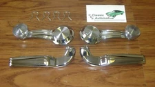Window Crank + Door Handle 4pc Kit Chevelle Camaro GTO  Nova Impala Cutlas clear