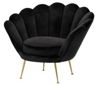 Casa Padrino Luxus Sessel Schwarz / Messing 96,5 X 79 X H. 78 Cm