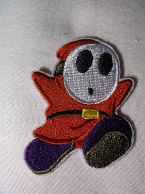 2.5/" SUPER MARIO BROS SHY GUY SHYGUY EMBROIDERED IRON ON PATCH BADGE
