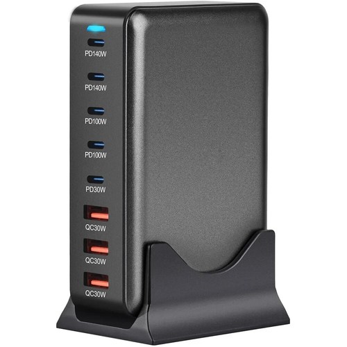 Chargeur de bureau GAN 600W 8port USB PD Chargeur rapide Type C Fast Charger - Photo 5 sur 8