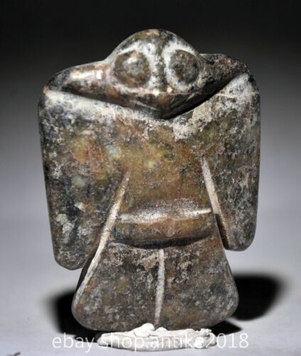 Colgante amuleto de pájaro Fengshui tallado jade cultura Hongshan china antigua de 2,6" - Imagen 2 de 4