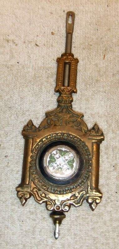 Welch GENUINE  "pressed glass" pendulum  = these are for high end parlor clocks