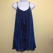 Express Dress Short Strappy SMALL Bright Blue Spagetti Straps Tank Flowy Lined