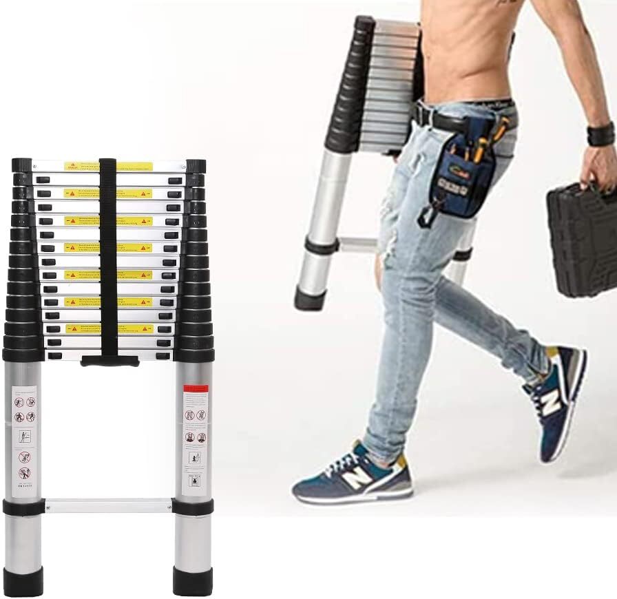 Telescopic Ladder 3.8m Extendable Aluminum MultiPurpose Foldable Loft