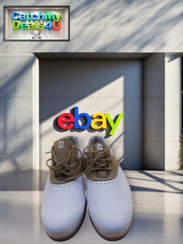 Footjoy eMerge Women's Golf Shoes White & Taupe Lace Up Multiple Sizes New - Picture 2 of 5