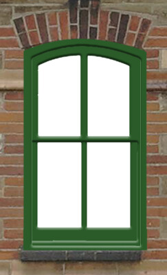 LC21 - Lasercut Curved Top Sash Windows OO scale pk of 6 Smart Models 