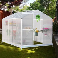 Large Polycarbonate Greenhouse 6 x 10 ft Walk-In Garden Plant Grow House w/Base