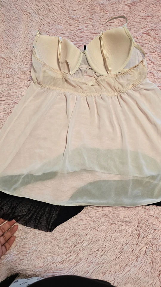 Camisón Babydoll rosa con aros talla XL Gilligan & O'Malley para mujer Foto 3 de 4