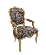 Poltrona barocca in legno foglia oro finemente decorato donna stile Luigi XVI