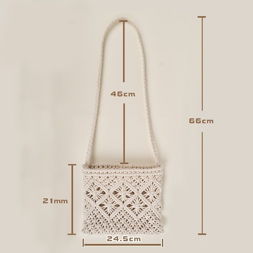 Hollow Crossbody Bag Cotton Shoulder Bag Casual Messenger Bag - Picture 15 of 18