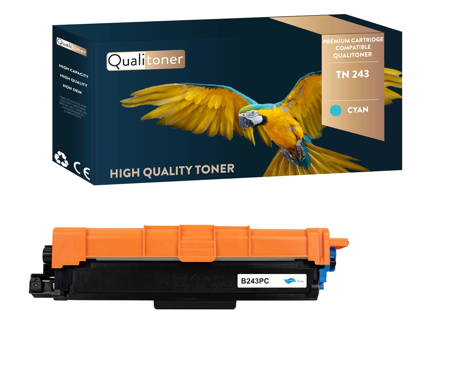 Toner Brother TN243 cyan compatible Qualitoner pour imprimante laser