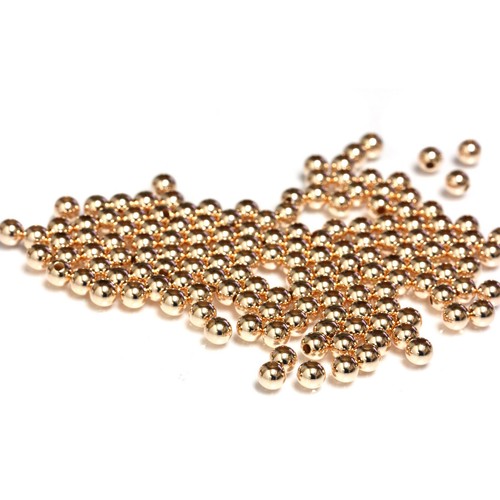 30pc or Rose Rempli 4mm Rond Lisse Poli Perles Espacement sans Boule 14/20 14kt - Photo 1 sur 2