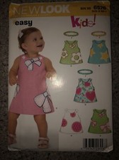 New Look 6576 Sewing Pattern Easy Toddler Dresses Size NB-L New Uncut