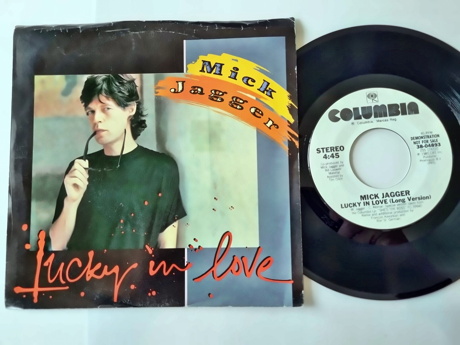 Mick Jagger - Lucky in love 7'' Vinyl US PROMO/ LONG & SHORT VERSION