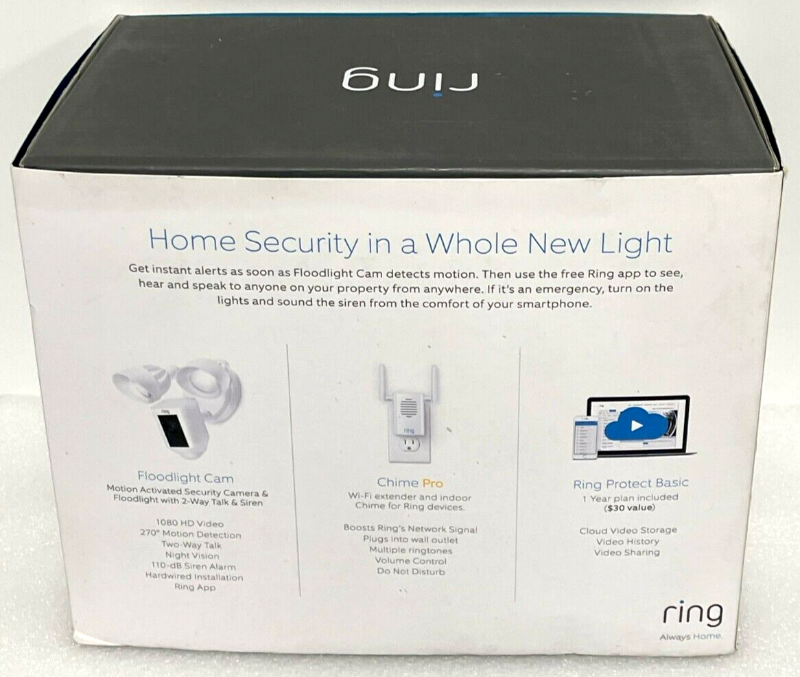 Ring Floodlight Cam Wired Plus with Chime Pro (2nd gen) NEW