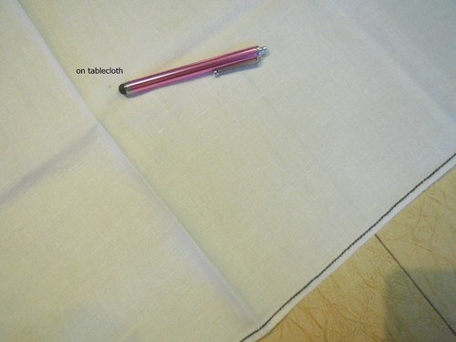 Vintage bestickte kleine zierliche 30x30" Mittagessen Tischdecke mit 4 passenden Servietten - Bild 10 von 11