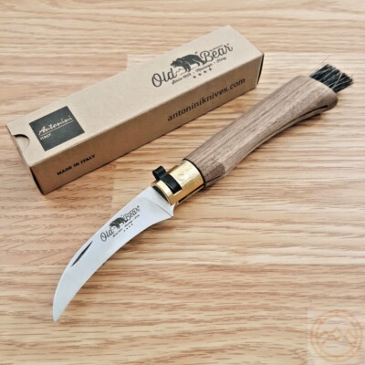 Old Bear Mushroom Folding Knife 2.75 Satin Finish 420 Steel Blade Walnut Handle