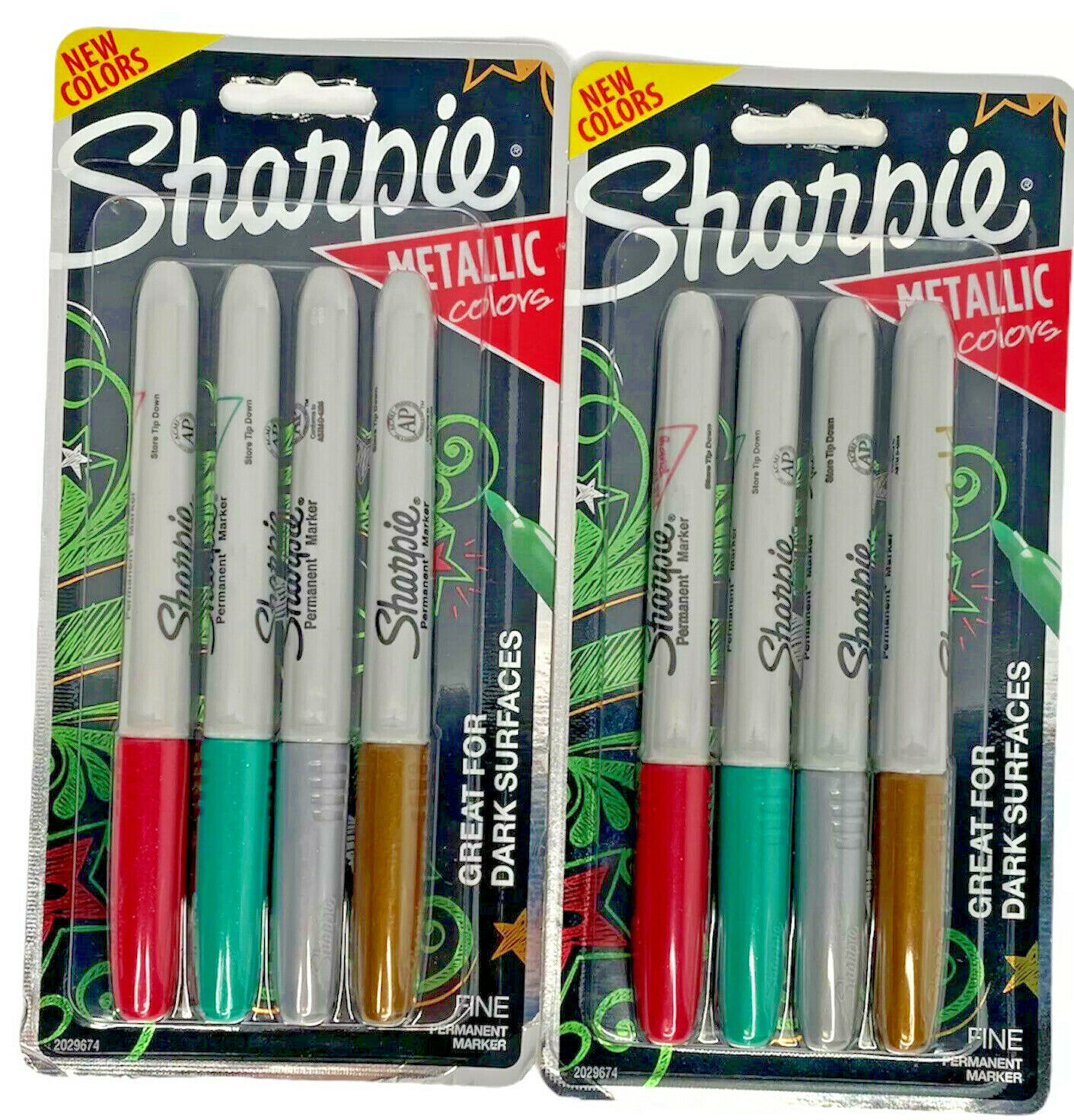 Sharpie 6pk Permanent Markers Fine Tip Metallic Multicolored : Target