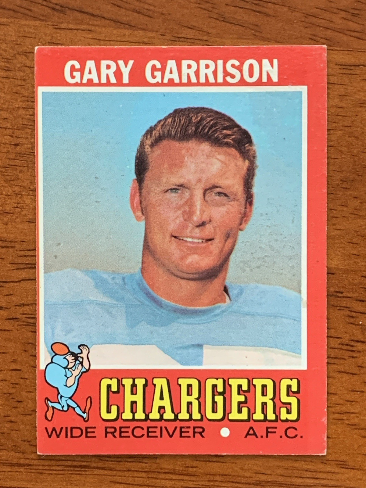 1971 Topps Football Card #172 - Gary Garrison, San Diego Chargers - Excellent