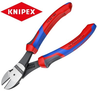 Knipex Hochhebel-Diagonal-Seitenschneiderzange 180 mm 7 Zoll Drahtschneider 74 02 180