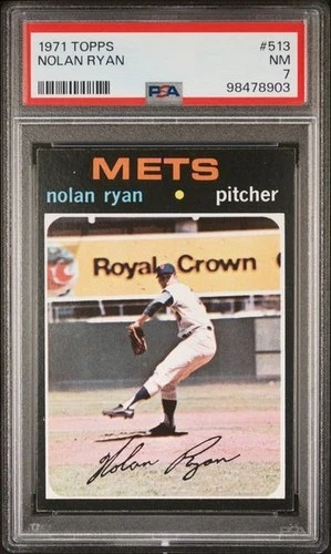 1971 Topps Nolan Ryan Card #513 New York Mets CENTERED Near Mint NM PSA 7