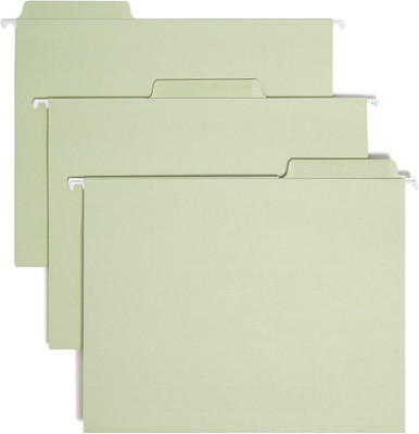 Erasable Fastab Hanging File Folder, 1/3-Cut Built-In Tab, Letter Size, Moss, 20