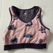 Run in Rabbit UtiliBRA-vo Phone Pocket Sports Bra Crop Top Small Pink Print