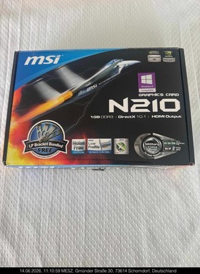 MSI NVIDIA GeForce GT N 210 (1024 MB) (V809-492) Grafikkarte