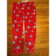 Disney Mickey and Friends Christmas Pajama Pants Red Fleece Holiday Large