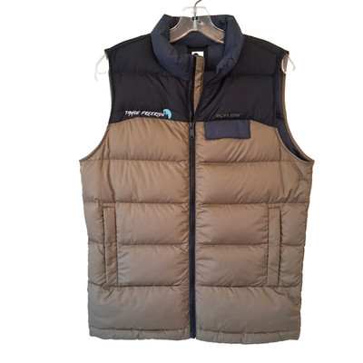 NEW Flylow Duck Down Vest LARRY Mens Small Black Olive Tahoe Freeride $160 NWOT