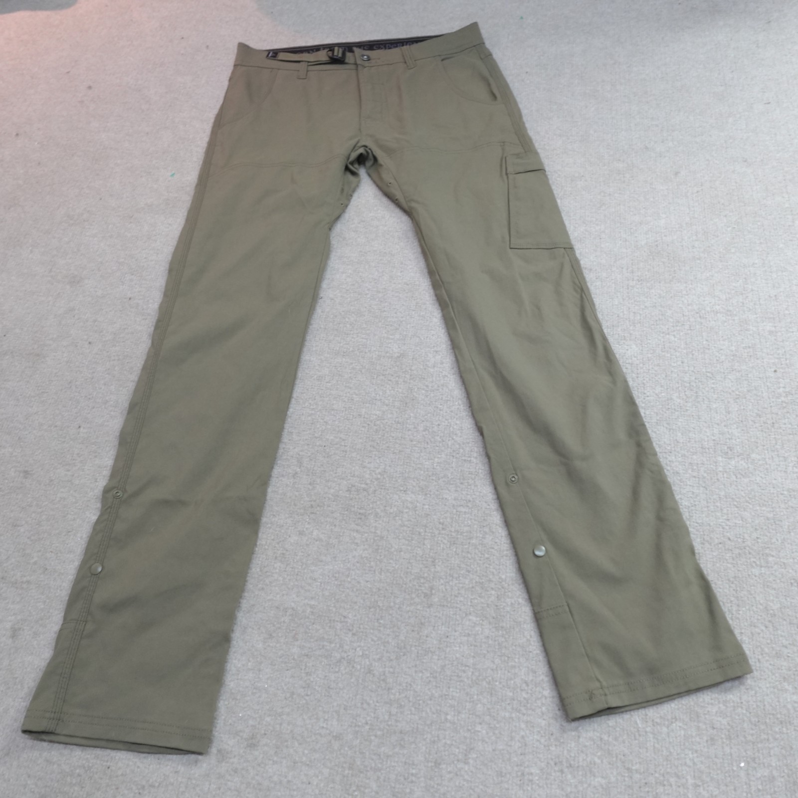 Prana Brion Pants 32 x 32 Green Gray Solid Chino Straight