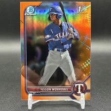 Yeison Morrobel 2022 Bowman 1st Orange Refractor /25 Texas Rangers BCP-200