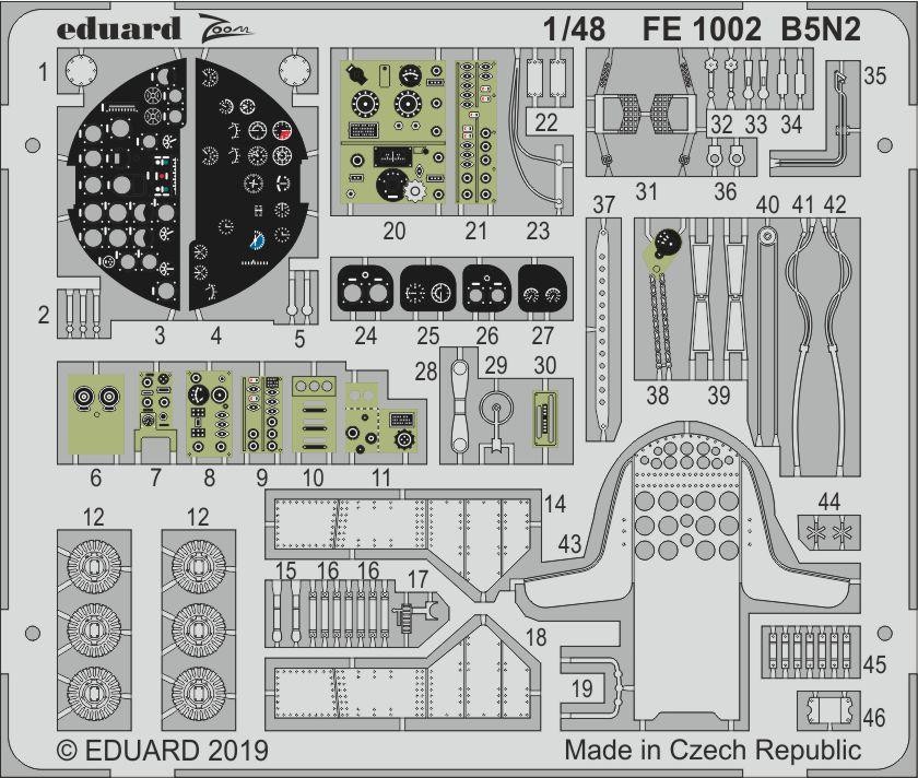 Eduard Accessories FE1002 - 1:48 Etched Set B5N2 For Hasegawa - New