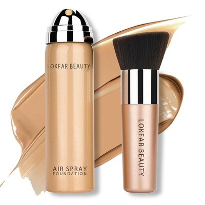 Airbrush Foundation Spray, Silky Mist Foundation Spray Makeup Set with Brush, Fu