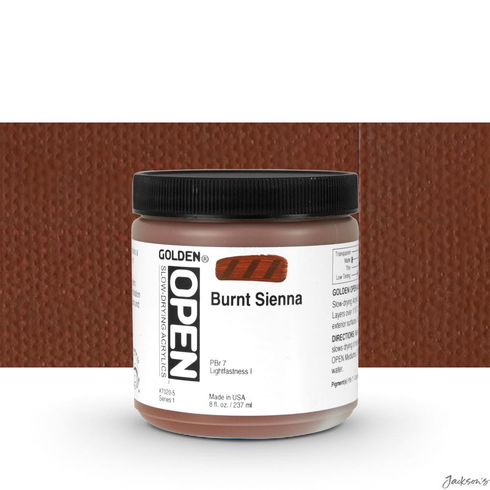 Golden Open Acrylic Paint Tube 237ml Burnt Sienna For Artist Painting