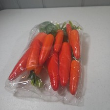 Lot Of 10 Artificial Carrots Orange Plastic Vegetable Carrots Fake Vegetables