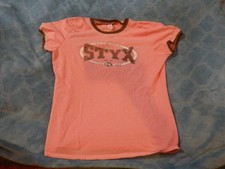 Styx Tour Shirt 2005 Big Bang Theory Concert Tee Pink Brown Ringer Cotton XL