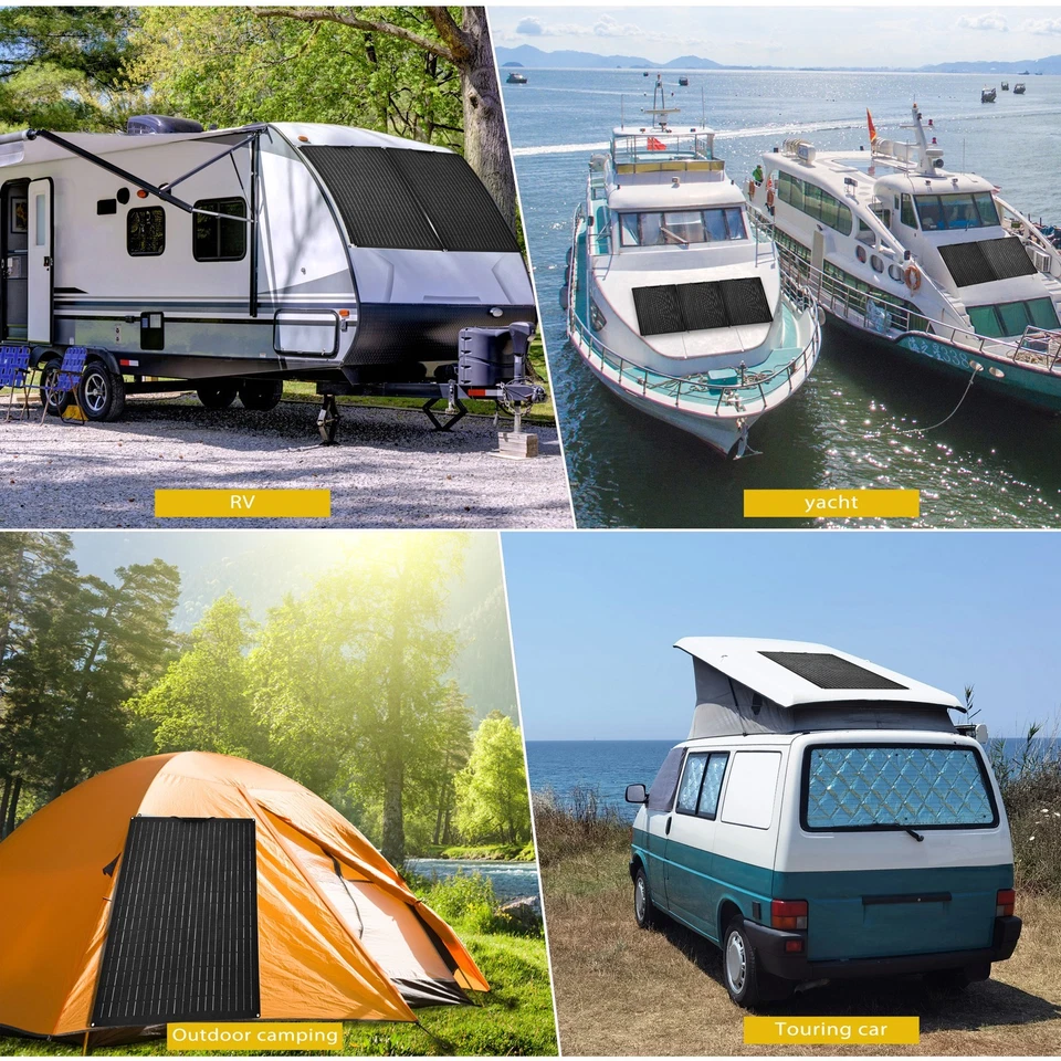 200 Watt Flexibel Solarpanel Solarmodul 200W Monokristallin für Wohnmobil Boot - Bild 2 von 4