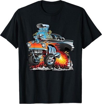 Funny Classic Hot Rod Car, Fifties Drag Racing Muscle Car T-Shirt